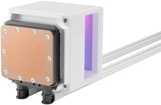 Alt view image 10 of 12 - GAMDIAS CHIONE P5-360 Liquid CPU Cooler, 360mm AIO w/Customizable 3.4" IPS LCD, Rotatable Magnetic Pump, Hidden Cable Fan (Daisy-Chained), Support PWM & ARGB MB Sync, Intel LGA 1851; AMD AM5, White