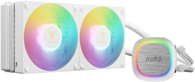 Alt view image 2 of 10 - GAMDIAS AURA GL240 V2 White 240AIO CPU liquid cooler All-In-One 240mm