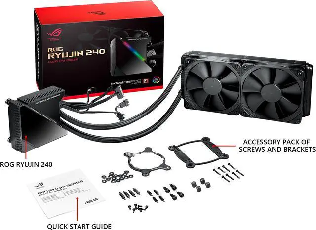 Alt view image 5 of 5 - ASUS ROG Ryujin 240 RGB AIO Liquid CPU Cooler 240mm Radiator (Dual 120mm 4-pin Noctua iPPC PWM Fans) with LIVEDASH OLED Panel and FanXpert Controls LGA 1700 Compatible
