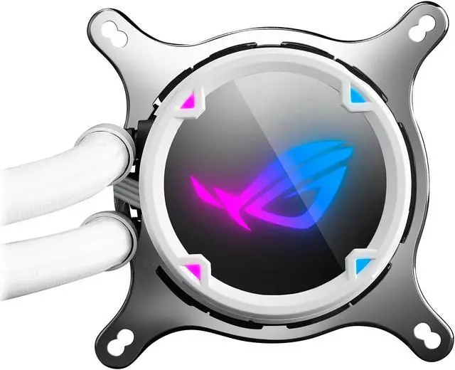 Alt view image 4 of 11 - ASUS ROG Strix LC 240 RGB White Edition All-in-one Liquid CPU Cooler with Aura Sync RGB, and Dual ROG 120mm Addressable RGB Radiator Fans LGA 1700 Compatible