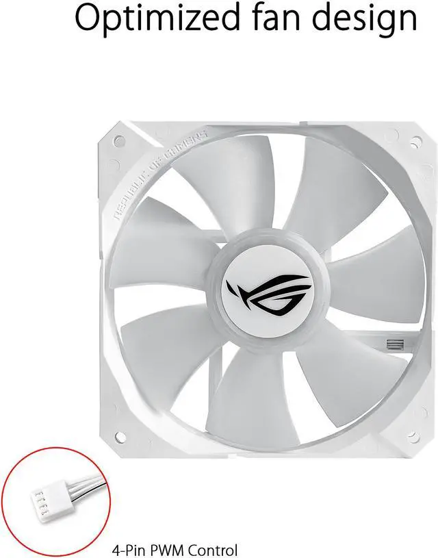 Alt view image 9 of 11 - ASUS ROG Strix LC 360 RGB White Edition All-in-one Liquid CPU Cooler with Aura Sync RGB, and Triple ROG 120mm Addressable RGB Radiator Fans LGA 1700 Compatible