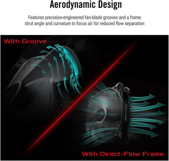 Alt view image 4 of 6 - ASUS ROG Strix XF120 Whisper-Quiet, 4-pin PWM Fan for PC Cases, radiators or CPU Cooling (120mm, up to 400,000 Hours lifespan, Magnetic-Levitation, 1800RPM)