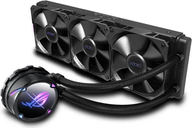 Main image of ROG Strix LC II 360 All-in-one Liquid CPU Cooler with Aura Sync, Intel LGA 1150/1151/1155/1156/1200/2066 and AMD AM4/TR4 Support and Three ROG 120 mm Radiator Fans
