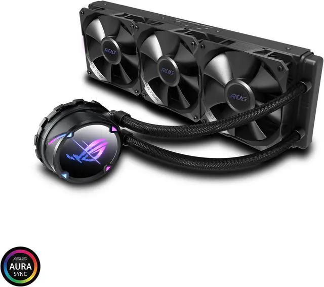Alt view image 2 of 6 - ROG Strix LC II 360 All-in-one Liquid CPU Cooler with Aura Sync, Intel LGA 1150/1151/1155/1156/1200/2066 and AMD AM4/TR4 Support and Three ROG 120 mm Radiator Fans