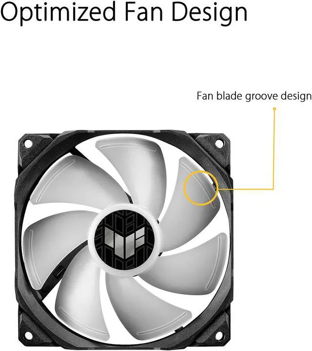 Alt view image 3 of 4 - ASUS TUF Gaming LC 240 ARGB all-in-one liquid CPU cooler (Aura Sync, dual TUF 120mm ARGB radiator fans with fan blade groove design)