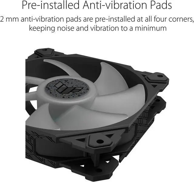 Alt view image 7 of 8 - ASUS TUF Gaming TF120 ARGB Chassis Fan 3-Pin Customizable LEDs Blade, Advanced Fluid Dynamic Bearing, 120mm PWM Control, Anti-vibration Pads, Double-layer LED Array for Computer Case & Liquid Radiator Bundled with ARGB Control Hub