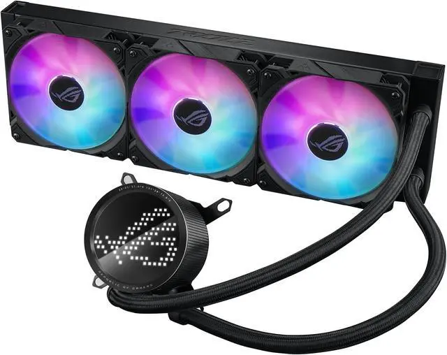 Alt view image 2 of 7 - ASUS ROG RYUO III 360 ARGB AIO Liquid CPU Cooler 360mm Radiator, Asetek 8th gen pump solution, Anime Matrix LED Display, ROG AF 12S ARGB fan, Intel LGA 1851/1700/1200 & AMD AM5/AM4 Compatible