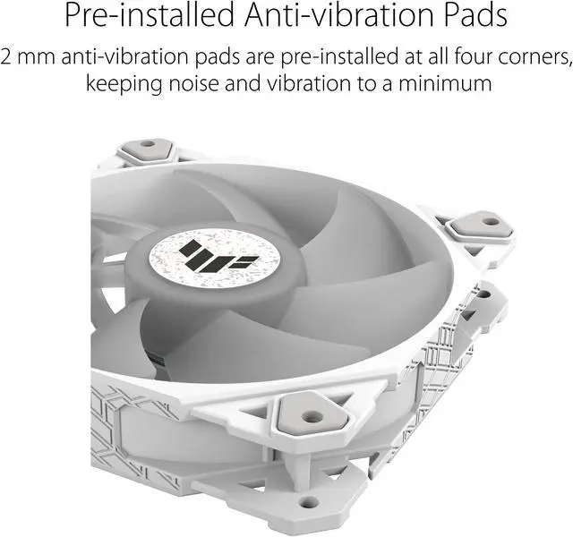 Alt view image 7 of 7 - ASUS TUF GAMING TF120 ARGB WHITE EDITION Chassis Fan 3-Pin Customizable LEDs Blade, Advanced Fluid Dynamic Bearing, 120mm PWM Control, Anti-vibration Pads, Double-layer LED Array for Computer Case & Liquid Radiator Bundled with ARGB Control