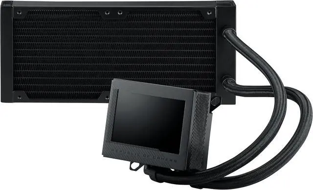 Alt view image 2 of 8 - ASUS ROG Ryujin III 240 all-in-one liquid CPU cooler with 240mm radiator. Asetek 8th gen pump, 2x Noctua industrialPPC 120mm fans, 3.5” color LCD