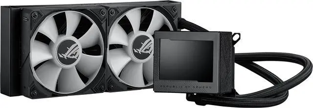 Alt view image 5 of 8 - ASUS ROG Ryujin III 240 ARGB all-in-one liquid CPU cooler with 240mm radiator. Asetek 8th gen pump, 2x magnetic 120mm ARGB fans (Daisy Chain design), 3.5” LCD display