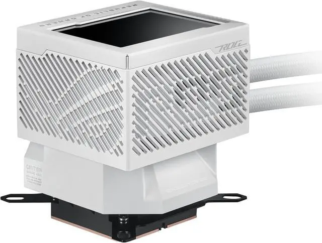 Alt view image 4 of 9 - ASUS ROG Ryujin III 240 ARGB WHT all-in-one liquid CPU cooler with 240mm radiator. Asetek 8th gen pump, 2x magnetic 120mm ARGB fans (Daisy Chain design), 3.5” LCD display