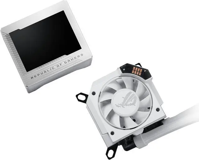 Alt view image 10 of 10 - ASUS ROG Ryujin III 360 ARGB WHT AIO liquid CPU cooler with 360mm radiator. Asetek 8th gen pump, 3x magnetic 120mm ARGB fans, 3.5” LCD display, Intel LGA 1851/1700/1200 & AMD AM5/AM4 Compatible