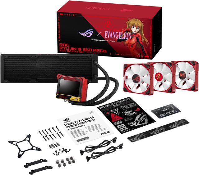Alt view image 15 of 17 - ASUS ROG Ryujin III 360 ARGB EVA-02 EDITION All-in-one Liquid CPU Cooler with 360mm Radiator. Asetek 8th Gen Pump, 3x Magnetic 120mm ARGB Fans (Daisy Chain Fesign), 3.5" OLCD Fisplay