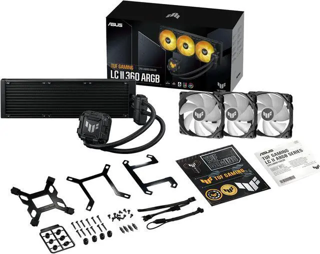 Alt view image 5 of 5 - ASUS TUF Gaming LC II 360 ARGB All-in-One Liquid CPU Cooler with Aura Sync, 3x TUF Gaming 120mm ARGB Radiator Fans, Reinforced Tubing, Widely Compatible with Latest Intel & AMD CPUs