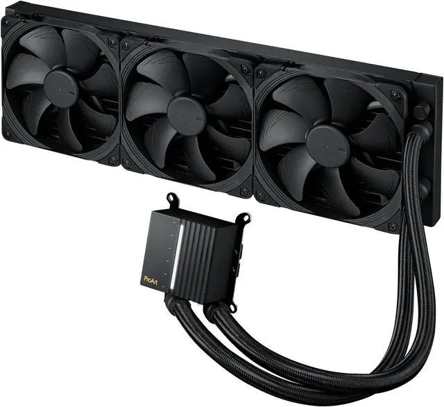Alt view image 2 of 12 - ASUS ProArt LC 420 all-in-one CPU liquid cooler with illuminated system status meter and three Noctua NF-A14 industrialPPC-2000 PWM 140mm radiator fans - Supports Intel LGA 1851/1700 and AMD AM5/AM4