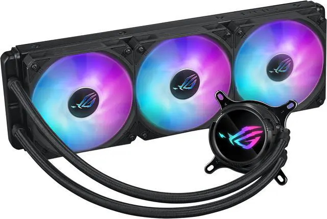 Alt view image 2 of 11 - ASUS ROG Strix LC III 360 ARGB all-in-one CPU liquid cooler with 360° rotatable water block, Asetek’s new Gen7 v2 pump, premium ROG ARGB fans, and 10+ custom Aura lighting effects