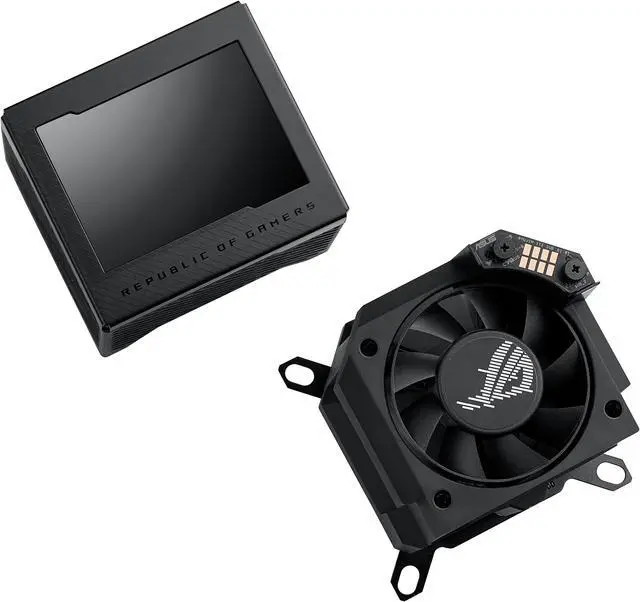 Alt view image 6 of 14 - ASUS ROG RYUJIN III WB CPU Water Block - Intel LGA 1700, 1200, 115X - AMD Socket AM4, AM5 - Asetek Copper Cold Plate - Black - 178 Micro-Cooling Fins - 3.5 Inch Full Color LCD Display - Embedded VRM Fan - ROG Fittings