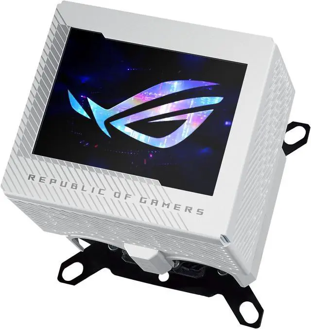Alt view image 2 of 11 - ASUS ROG RYUJIN III WB WHT CPU Water Block - Intel LGA 1700, 1200, 115X - AMD Socket AM4, AM5 - Asetek Copper Cold Plate - White - 178 Micro-Cooling Fins - 3.5 Inch Full Color LCD Display