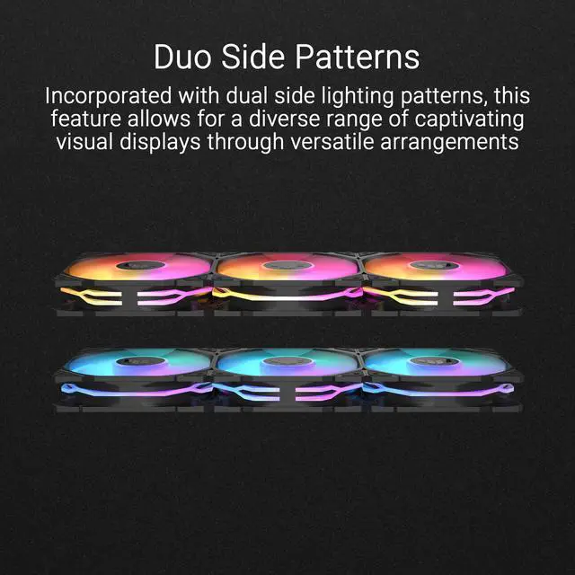 Alt view image 5 of 6 - ASUS TUF Gaming TR120 ARGB Reverse Fan - Black - Triple Pack Higher Cooling Performance Extra-thick 28mm Fan Frame, Exclusive Double-Layered LED Matrix Design with 16 Addressable RGB LEDs, Aura Sync