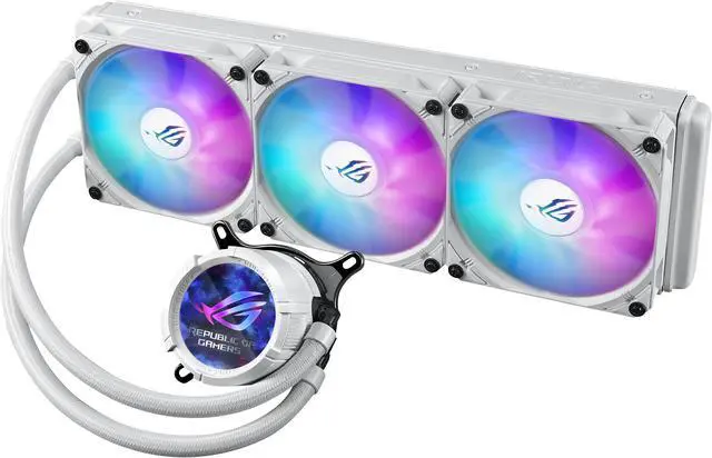 Alt view image 2 of 12 - ASUS 360 ROG STRIX LC III 360 ARGB LCD WHT (575) Liquid / Water Cooling
