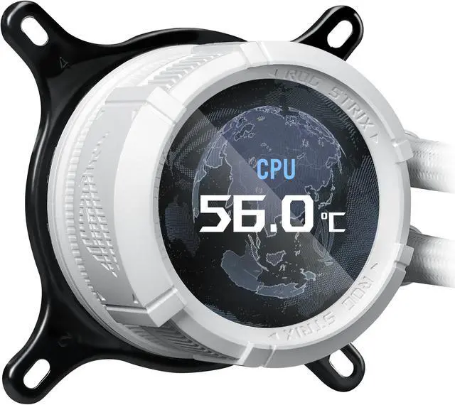 Alt view image 5 of 12 - ASUS 360 ROG STRIX LC III 360 ARGB LCD WHT (575) Liquid / Water Cooling