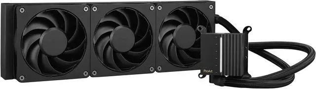 Alt view image 3 of 10 - ASUS ProArt LC 360 all-in-one AIO CPU liquid cooler AMD AM4 AM5 & Intel LGA 1700, 1200, 115X support, with illuminated system status meter and three matte black Alphacool Apex Stealth Metal Power fans