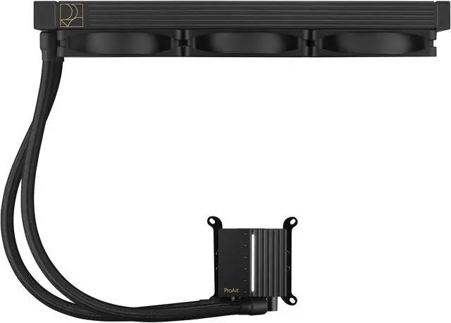 Alt view image 5 of 10 - ASUS ProArt LC 360 all-in-one AIO CPU liquid cooler AMD AM4 AM5 & Intel LGA 1700, 1200, 115X support, with illuminated system status meter and three matte black Alphacool Apex Stealth Metal Power fans