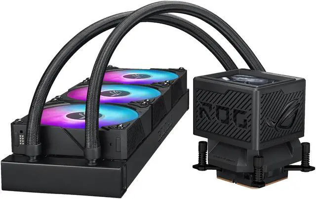 Alt view image 4 of 19 - ASUS ROG RYUYJIN III 360 ARGB EXTREME all-in-one AIO CPU liquid cooler, AMD Ryzen 9000 & Intel® Core™ Ultra Ready, Asetek Gen8 V2 pump; high airflow & static pressure magnetic fans; customizable 3.5" LCD