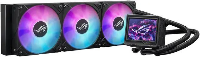 Alt view image 3 of 19 - ASUS ROG RYUYJIN III 360 ARGB EXTREME all-in-one AIO CPU liquid cooler, AMD Ryzen 9000 & Intel® Core™ Ultra Ready, Asetek Gen8 V2 pump; high airflow & static pressure magnetic fans; customizable 3.5" LCD