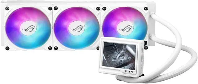Alt view image 4 of 16 - ASUS ROG RYUYJIN III 360 ARGB EXTREME White Edition all-in-one AIO CPU liquid cooler, AMD Ryzen 9000 & Intel® Core™ Ultra Ready, Asetek Gen8 V2 pump; high airflow & static pressure magnetic fans; customizable 3.5" LCD
