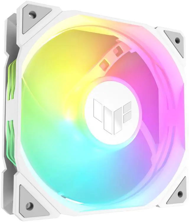 Alt view image 3 of 9 - ASUS TUF Gaming TR120 120mm ARGB White Reverse Fan Blade Triple Pack 28mm Fan Frame, 2.75mm H2O Static Pressure, 76.3 CFM Airflow, Double-layer LED Array, Flexible Side Pattern, Aura Sync, PWM fan