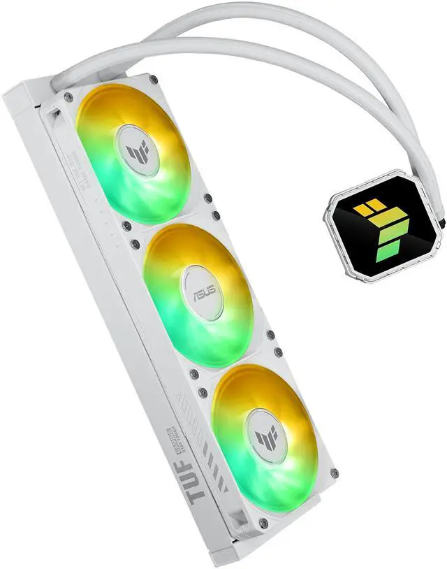 Alt view image 4 of 12 - ASUS TUF Gaming LC III 360 ARGB White AIO cooler with pre-installed triple fans designed for high airflow and static pressure, plus an efficient pump to keep CPU temperatures under control