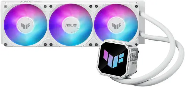 Alt view image 6 of 12 - ASUS TUF Gaming LC III 360 ARGB White AIO cooler with pre-installed triple fans designed for high airflow and static pressure, plus an efficient pump to keep CPU temperatures under control