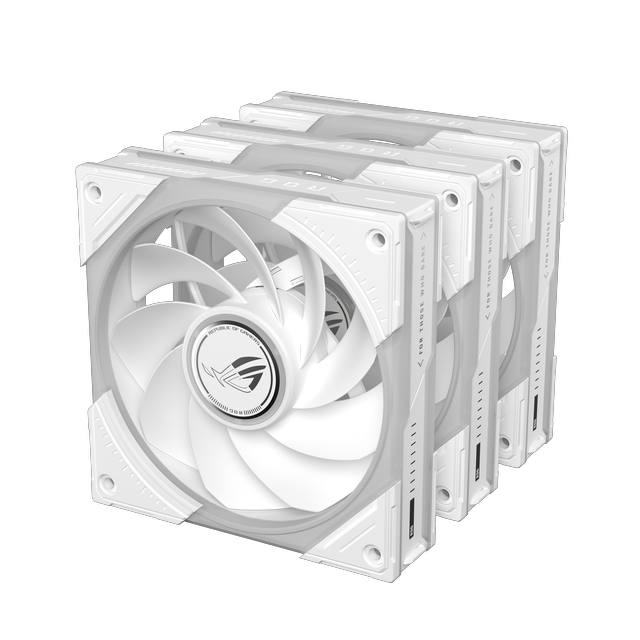 Alt view image 9 of 19 - ASUS ROG Eurux GR120 ARGB Fan Triple Pack, 120mm, 30mm Thick, Up to 2600 RPM PWM, 85 CFM, 4.5 mmH2O, 33 dBA Max, LCP Blades, Daisy Chain Connectors, 3 Lighting Zones, ROG Fan Hub Included, Aura Sync, Black