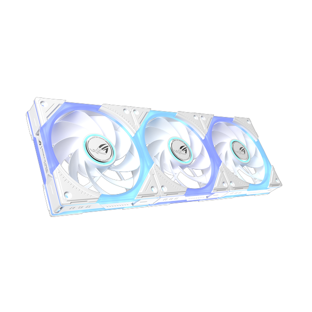 Alt view image 2 of 19 - ASUS ROG Eurux GR120 ARGB Fan Triple Pack, 120mm, 30mm Thick, Up to 2600 RPM PWM, 85 CFM, 4.5 mmH2O, 33 dBA Max, LCP Blades, Daisy Chain Connectors, 3 Lighting Zones, ROG Fan Hub Included, Aura Sync, Black