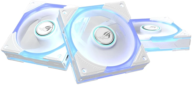 Main image of ASUS ROG Eurux GR120 ARGB Fan Triple Pack, 120mm, 30mm Thick, Up to 2600 RPM PWM, 85 CFM, 4.5 mmH2O, 33 dBA Max, LCP Blades, Daisy Chain Connectors, 3 Lighting Zones, ROG Fan Hub Included, Aura Sync, Black