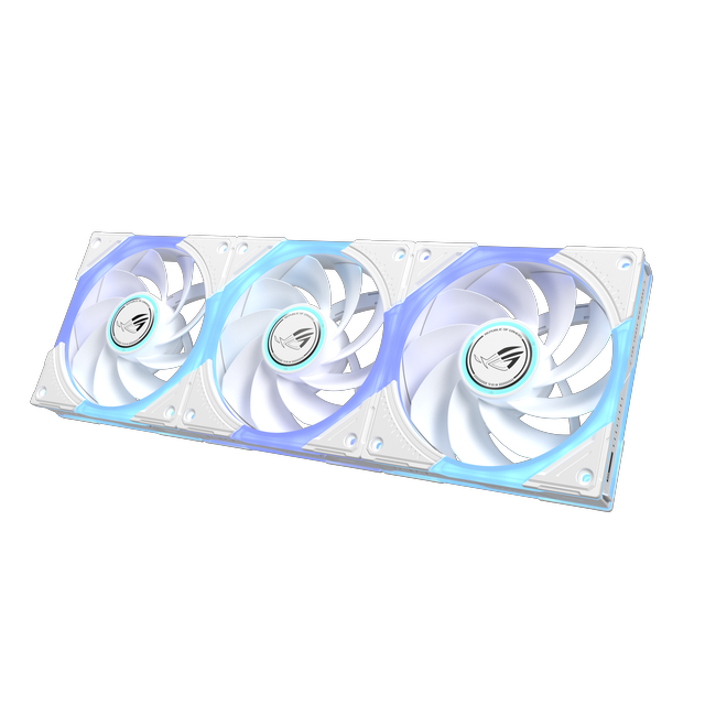Alt view image 4 of 19 - ASUS ROG Eurux GR120 ARGB Fan Triple Pack, 120mm, 30mm Thick, Up to 2600 RPM PWM, 85 CFM, 4.5 mmH2O, 33 dBA Max, LCP Blades, Daisy Chain Connectors, 3 Lighting Zones, ROG Fan Hub Included, Aura Sync, Black