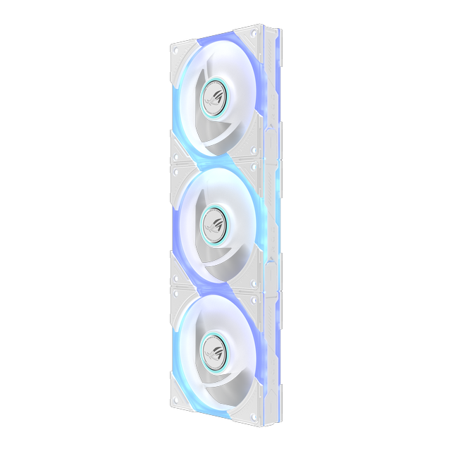 Alt view image 6 of 19 - ASUS ROG Eurux GR120 ARGB Fan Triple Pack, 120mm, 30mm Thick, Up to 2600 RPM PWM, 85 CFM, 4.5 mmH2O, 33 dBA Max, LCP Blades, Daisy Chain Connectors, 3 Lighting Zones, ROG Fan Hub Included, Aura Sync, Black
