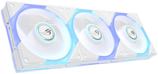 Alt view image 3 of 19 - ASUS ROG Eurux GR120 ARGB Reverse Fan Triple Pack, 120mm, 30mm Thick, Reverse Blade, Up to 2200 RPM PWM, 70 CFM, 3.0 mmH2O, 32 dBA Max, LCP Blades, Daisy Chain Connectors, 3 Lighting Zones, ROG Fan Hub Included, Aura Sync, Black
