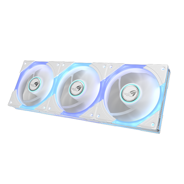 Alt view image 5 of 19 - ASUS ROG Eurux GR120 ARGB Reverse Fan Triple Pack, 120mm, 30mm Thick, Reverse Blade, Up to 2200 RPM PWM, 70 CFM, 3.0 mmH2O, 32 dBA Max, LCP Blades, Daisy Chain Connectors, 3 Lighting Zones, ROG Fan Hub Included, Aura Sync, Black