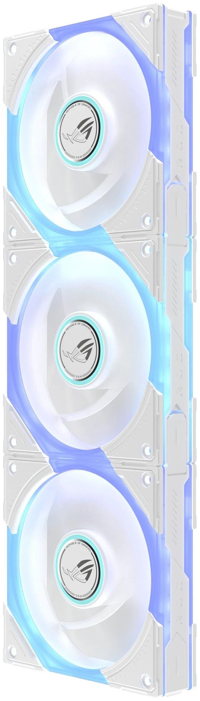 Alt view image 7 of 19 - ASUS ROG Eurux GR120 ARGB Reverse Fan Triple Pack, 120mm, 30mm Thick, Reverse Blade, Up to 2200 RPM PWM, 70 CFM, 3.0 mmH2O, 32 dBA Max, LCP Blades, Daisy Chain Connectors, 3 Lighting Zones, ROG Fan Hub Included, Aura Sync, Black
