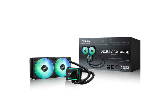Main image of ASUS LC 240 ARGB 240mm All-in-One Liquid CPU Cooler, 27mm Slim Radiator, 3000 RPM Pump, Daisy-Chained ARGB Fans, Aura Sync, Intel LGA 1851/1700, AMD AM5/AM4