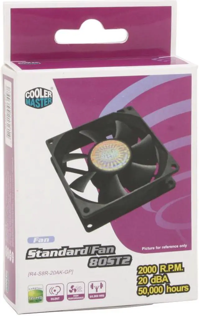 Alt view image 3 of 3 - Cooler Master Rifle Bearing 80mm Silent Cooling Fan for Computer Cases and CPU Coolers