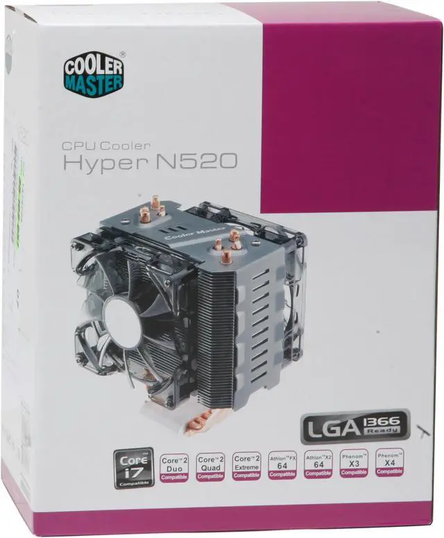 Alt view image 6 of 6 - Cooler Master Hyper N520 - CPU Cooler with Copper Base and 5 Heatpipes