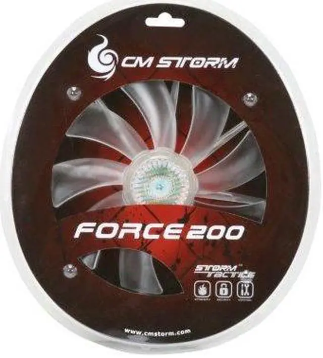 Alt view image 2 of 2 - COOLER MASTER R4-LUS-10AR-GP Storm Force 200mm Red LED Case Fan