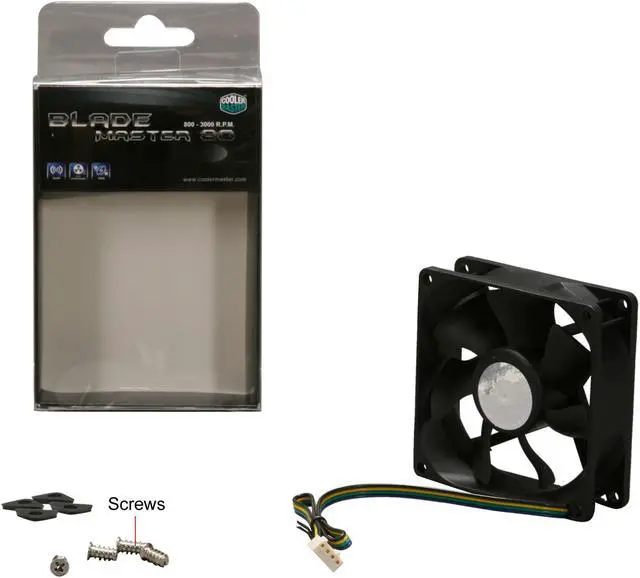 Alt view image 9 of 9 - Cooler Master Blade Master 80 - Sleeve Bearing 80mm PWM Cooling Fan for Computer Cases and CPU Coolers