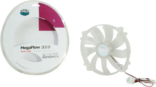 Alt view image 5 of 5 - Cooler Master MegaFlow 200 - Sleeve Bearing 200mm Red LED Silent Fan for Computer Cases