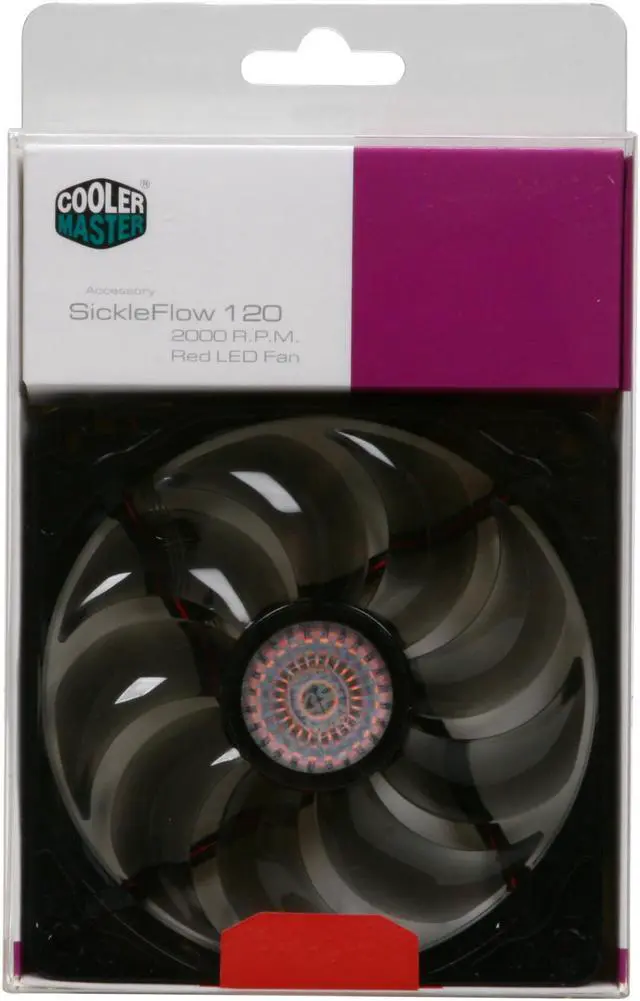 Alt view image 5 of 5 - Cooler Master SickleFlow 120 - Sleeve Bearing 120mm Red LED Silent Fan for Computer Cases, CPU Coolers, and Radiators