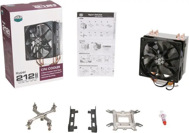 Alt view image 7 of 20 - Cooler Master Hyper 212 Evo CPU Cooler, 4 CDC Heatpipes, 120mm PWM Fan, Aluminum Fins for AMD Ryzen/Intel LGA1200/1151