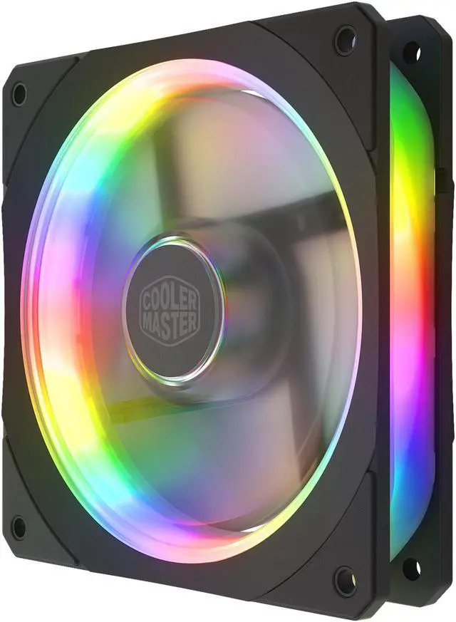 Alt view image 3 of 11 - Cooler Master MasterFan SF120P ARGB 120mm Square Frame Fan w/ 24 Independently-Controlled Addressable RGB LEDS Frame Design, Cable Management and PWM Control Fan